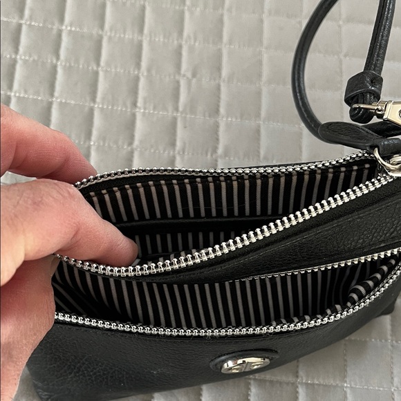 Giani Bernini Black and Silver Striped Interior Bag